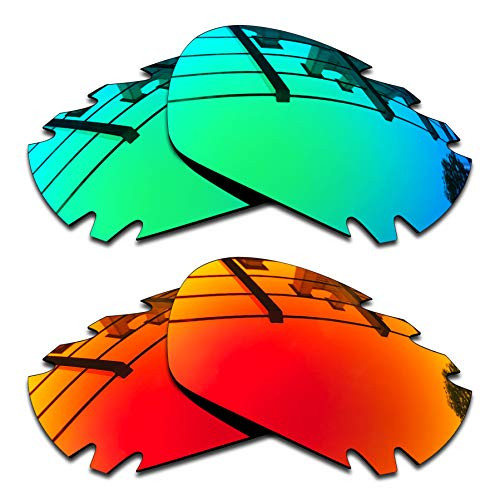 SEEABLE Premium Polarized Mirror Replacement Lenses for Oakley Jawbone Vented Sunglasses - Jade Mirror-Fire Orange Mirror