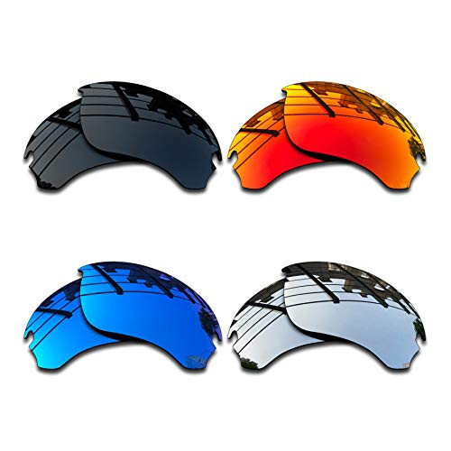 SEEABLE Premium Polarized Mirror Replacement Lenses for Oakley Flak Draft OO9364 Sunglasses - Dark Black-Silver Mirror-Blue Mirror-Fire Orange Mirror