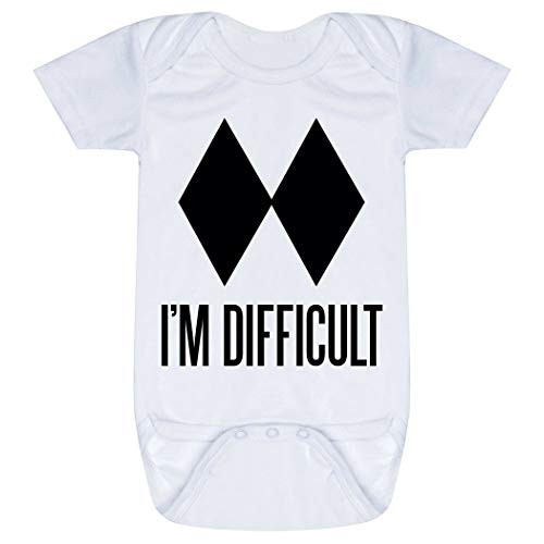 ChalkTalkSPORTS Skiing and Snowboarding Baby and Infant Onesie - Im Difficult - One Piece Small Black