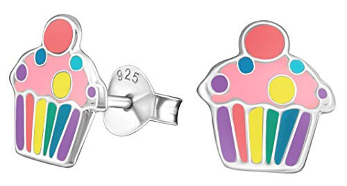 Hypoallergenic Sterling Silver Cupcake Tiny Stud Earrings -Nickel Free-
