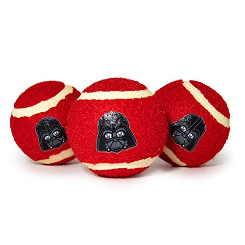 Buckle-Down Dog Toy  Tennis Balls Star Wars Darth Vader Face Red Black