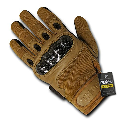 RAPDOM Tactical Carbon Fiber Hard Knuckle Gloves  Coyote  X-Small