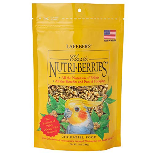 LAFEBERS Classic Nutri-Berries Pet Bird Food  Made with Non-GMO and Human-Grade Ingredients  for Cockatiels  10 oz