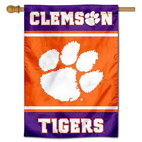 College Flags and Banners Co- Clemson Tigers Two Sided and Double Sided House Flag