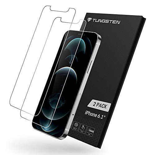 Glass Screen Protector Compatible for iPhone 12 or iPhone 12 Pro  -2-Pack- TUNGSTEN 9H HD Tempered Glass Screen Protector for iPhone 12 or iPhone 12 P