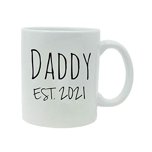 Daddy Established Est- 2021 11-Ounce Ceramic Sublimation Coffee Mug with Gift Box -White-