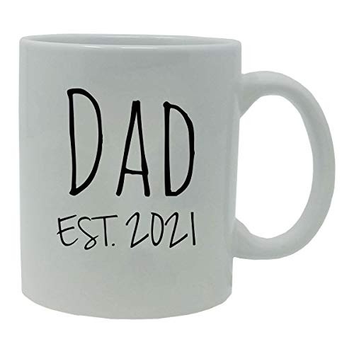 Dad Established Est- 2021 11-Ounce Ceramic Coffee Mug with Gift Box -White-