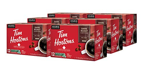Tim Hortons Dark Roast Coffee Single-Serve K-Cup Pods for Keurig Brewers Recyclable 72 Count -6 Boxes of 12ct- Tim Hortons Dark Roast Coffee Single-Serve K-Cup Pods for Keurig Brewers Recyclable 72 Count -6 Boxes of 12ct-