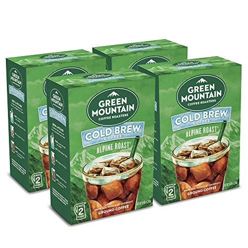 Green Mountain Coffee Roasters  Cold Brew Coffee  Coarse Ground  Alpine Roast  Dark Roast Coffee  Makes 2-48oz- Pitchers of Real Cold Brew Coffee -4 b