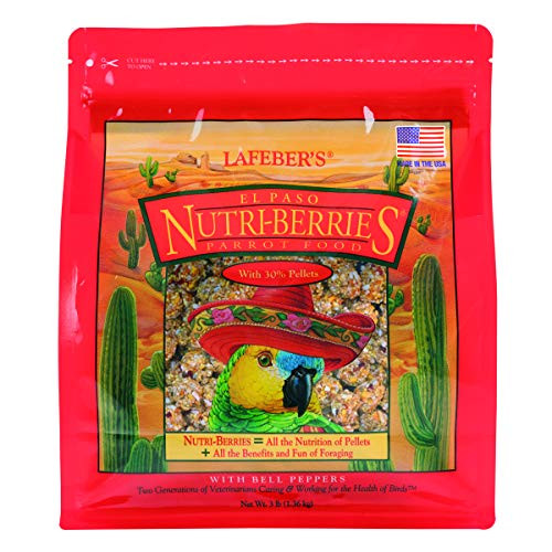 LAFEBERS El Paso Nutri-Berries Pet Bird Food Made with Non-GMO and Human-Grade Ingredients for Parrots 3 lbs LAFEBERS El Paso Nutri-Berries Pet Bird Food Made with Non-GMO and Human-Grade Ingredients for Parrots 3 lbs