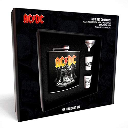 Ac-Dc - Hells Bells -Hip Flask- 2 Cups and Funnel- - Mugs -