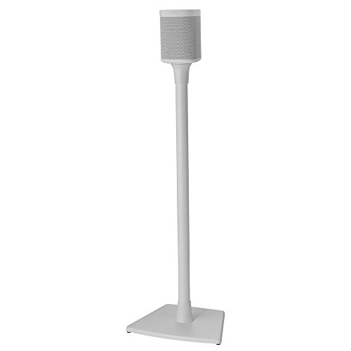 Sanus Wireless Sonos Speaker Stand for Sonos One, PLAY:1, & PLAY:3 - Audio-Enhancing Design With Built-In Cable Management - Single Stand (White) - WSS21-W1