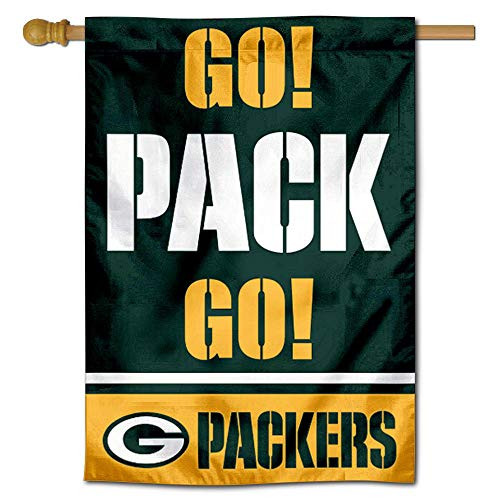 WinCraft Green Bay Packers Go Pack Go Double Sided House Banner Flag
