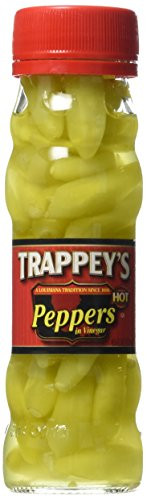 Trappeys Peppers in Vinegar  Hot  4-5 oz  -3 pack-