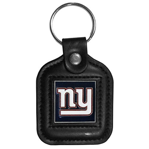 NFL Siskiyou Sports Fan Shop New York Giants Square Leather Key Chain One Size Black
