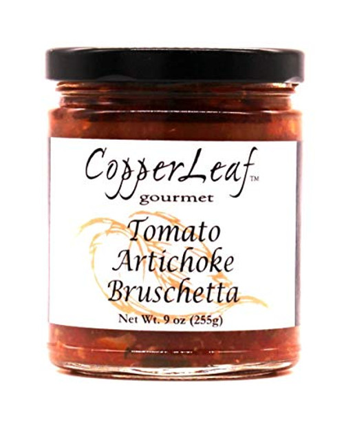 CopperLeaf Gourmet Artisan Tomato Artichoke Bruschetta - Handcrafted with tomatoes artichokes and garlic - All natural and fresh ingredients - 9 oz J CopperLeaf Gourmet Artisan Tomato Artichoke Bruschetta - Handcrafted with tomatoes artichokes and garlic - All natural and fresh ingredients - 9 oz J