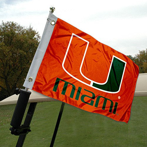 College Flags and Banners Co- Miami Hurricanes Golf Cart and Boat Flag College Flags and Banners Co- Miami Hurricanes Golf Cart and Boat Flag