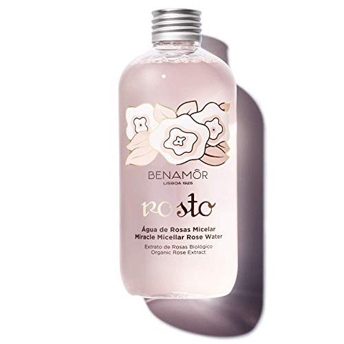 Benamôr Micellar Rose Water - Organic Rose Extract Enriched Rose Micellar Water - Rose Water Toner for Sensitive Skin - Simple Micellar Cleansing Wate