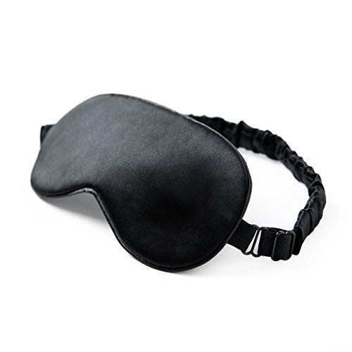 Black Silk Sleep Mask - 100 Silk Eye Mask for Sleeping - Sleeping Mask for Women and Men - 100 Grade 6A Mulberry Silk Eye Sleeping Mask - Adjustable
