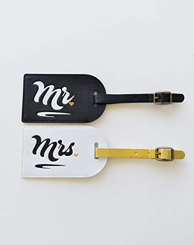 Mr and Mrs Luggage Tags Honeymoon Luggage Tags Mr and Mrs Gift Honeymoon Gift for Couple