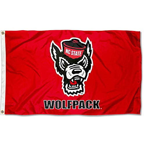 NC State Wolfpack Large Wolf Logo 3x5 College Flag