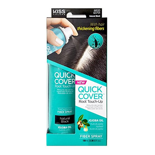 Kiss Quick Cover Root Touch Up Thickening Fiber Spray 3-38oz 68120 QCF01 Natural Black