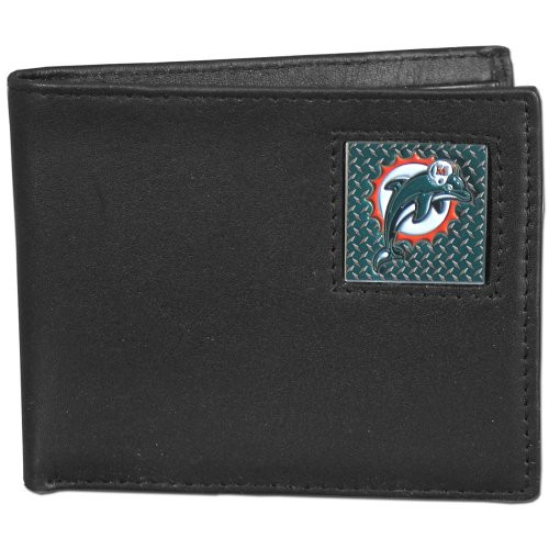NFL Miami Dolphins Gridiron Leather Bi-Fold Wallet