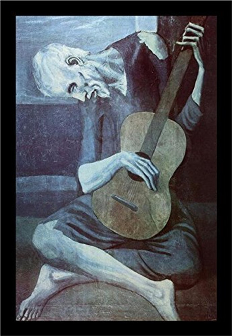 Buyartforless FRAMED The Old Guitarist by Pablo Picasso 18x12 Art Print Poster Museum Masterpiece