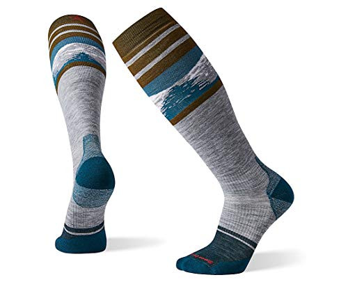 Smartwool PhD Snow Light Elite Pattern Lunar Gray MD -Mens Shoe 6-8-5-