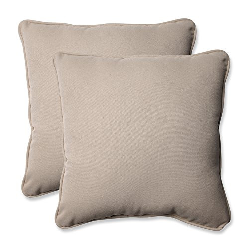 Pillow Perfect Decorative Solid Toss Pillow, Square, Beige