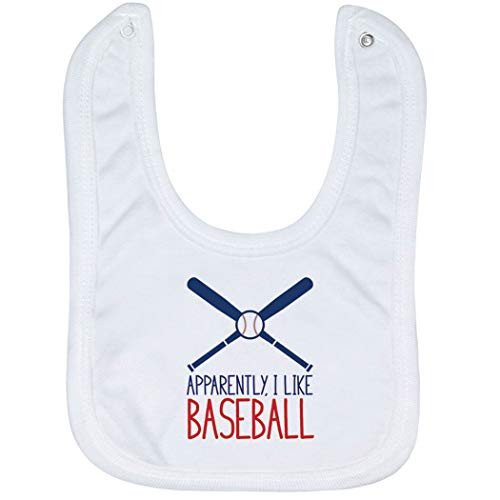 Baseball Baby and Infant Bib - Apparently  I Like Baseball - Soft Microfiber Bib