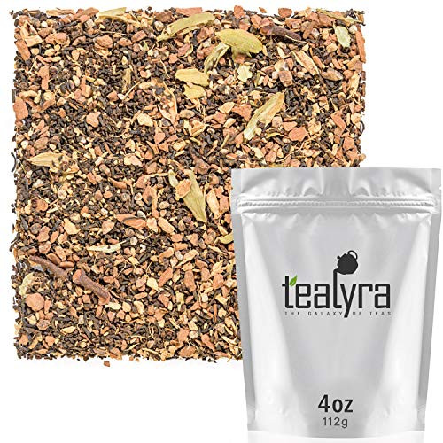 Tealyra - Traditional Masala Chai - Cardamom - Cinnamon - Ginger - Indian Black Spicy Loose Leaf Tea - Bold Caffeine - 112g -4-ounce-