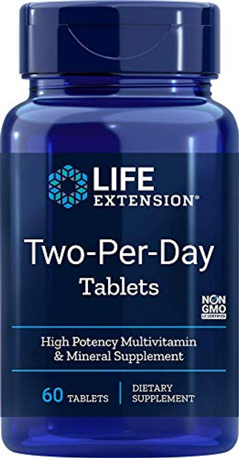 Life Extension Two Per Day -High Potency Multi-Vitamin and Mineral Supplement-  60 Tablets