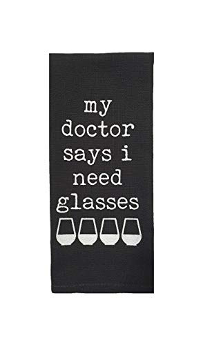 My Doctor Says I Need Glasses Tea Towel in Gray