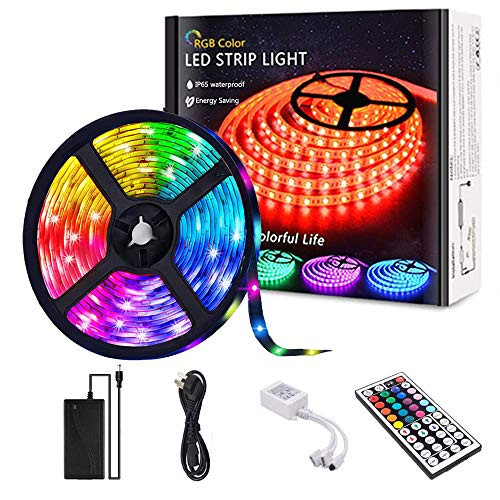 LED Strip Lights 16-4ft Tape Lights - SMD 5050 Color Changing Waterproof 300 LEDs Strips Lights Kit RGB Flexible Led Lights with 44Keys IR Remote Cont LED Strip Lights 16-4ft Tape Lights - SMD 5050 Color Changing Waterproof 300 LEDs Strips Lights Kit RGB Flexible Led Lights with 44Keys IR Remote Cont