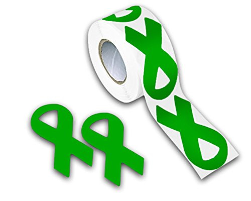 Fundraising For A Cause - Large Green Ribbon Awareness Stickers - Green Ribbon-Shaped Awareness Stickers for Cerebral Palsy Liver Cancer Mental Heal Fundraising For A Cause - Large Green Ribbon Awareness Stickers - Green Ribbon-Shaped Awareness Stickers for Cerebral Palsy Liver Cancer Mental Heal