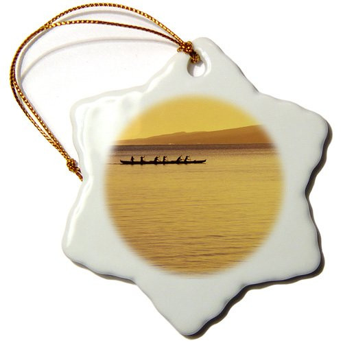3dRose ORN-89553-1 Outrigger Boat  Kaunakakai  Molokai  Hawaii-Us12 Dpb0148-Douglas Peebles-Snowflake Ornament  3-Inch  Porcelain