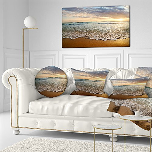 Design Art Bright Cloudy Sunset in Calm Ocean Contemporary Seascape Art Canvas, 40x20, Blue Design Art Bright Cloudy Sunset in Calm Ocean Contemporary Seascape Art Canvas, 40x20, Blue