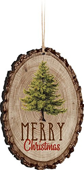 P- Graham Dunn Merry Christmas Evergreen Tree Rustic Bark Look Wood Christmas Ornament P- Graham Dunn Merry Christmas Evergreen Tree Rustic Bark Look Wood Christmas Ornament
