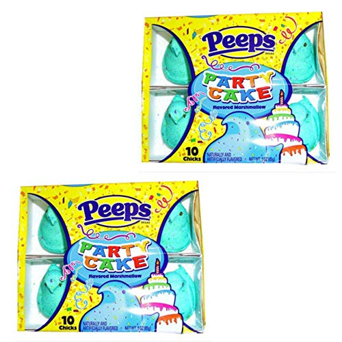 Pack of 2 Peeps Party Cake Flavored Marshmallows 10 Chicks Per Pack