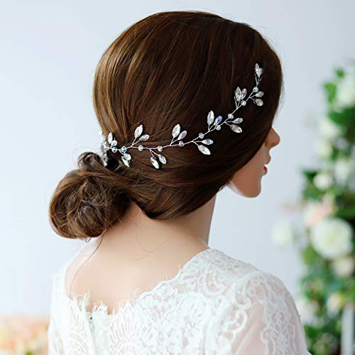 Yean Bride Wedding Headband Silver Rhinestones Bridal Hair Vine Hair Accessories for Women and Girls Yean Bride Wedding Headband Silver Rhinestones Bridal Hair Vine Hair Accessories for Women and Girls