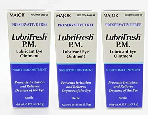 Major Pharmaceuticals Lubrifresh P-M- Sterile Artificial Tears Ointment  3 Count