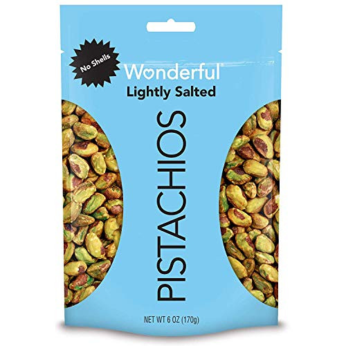 Wonderful Pistachios No Shells Roasted and Lightly Salted 6 Ounce Resealable Bag - PACK OF 4 Wonderful Pistachios No Shells Roasted and Lightly Salted 6 Ounce Resealable Bag - PACK OF 4