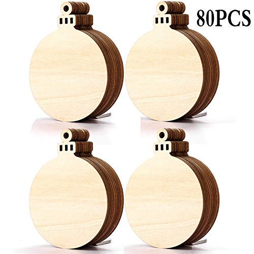 80pcs Natural Wood Slices DIY Wooden Christmas Ornaments Unfinished Predrilled Wood Circles for Crafts Centerpieces Holiday Hanging Decorations 80pcs Natural Wood Slices DIY Wooden Christmas Ornaments Unfinished Predrilled Wood Circles for Crafts Centerpieces Holiday Hanging Decorations