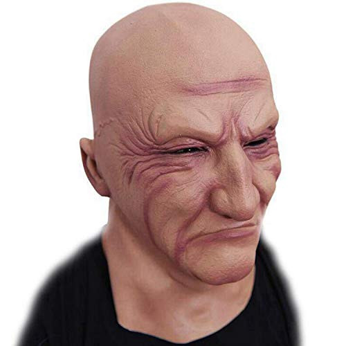 Halloween Funny Latex Head Mask Realistic Strong Man Mask Creepy Old Male Disguise Bruiser Novelty Human Face