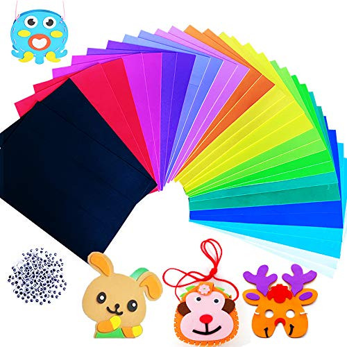 30 PCS EVA Foam Sheets Assorted Rainbow Colors Foam Handicraft Sheets Foam Sheets Crafts for Kids Classroom Parties Paper Scrapbooking-15 Colors 12 x