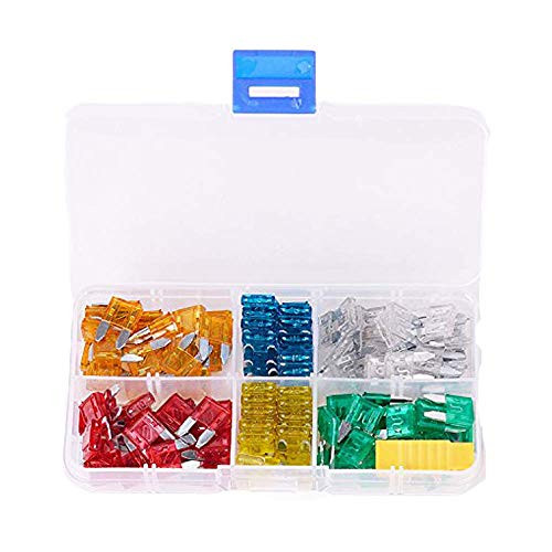 Cara Car Blade Fuses Assortment Kit Car Fuse Assorted Automotive Auto Truck Boat SUV Replacement Fuse Puller 120pcs -Mini -5A-10A-15A-20A-25A-30A-
