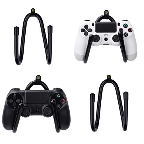 4 Pcs Universal Game Controllers Wall Mount Rack Organizer Holder Hanger Hook Stand for Xbox One PS4 Switch Pro Game Controllers - Not Include Game Co