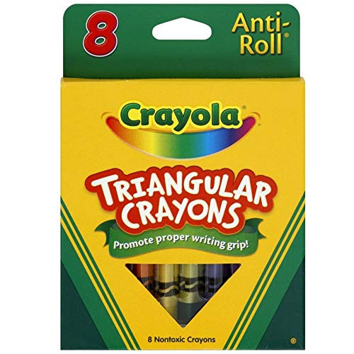 Crayola Anti-Roll Triangular Crayons Assorted Colors 8 ea - Pack of 24- Crayola Anti-Roll Triangular Crayons Assorted Colors 8 ea - Pack of 24-