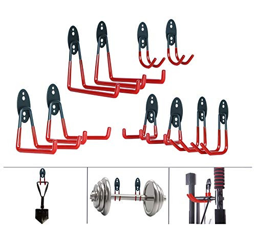 Garage Hooks 10-Pack Heavy Duty Garage Hooks Garage Storage Hooks and Hangers Wall Mount Garage Organizer  Tool Storage for ladders  Bike  Hoses  and Mo
